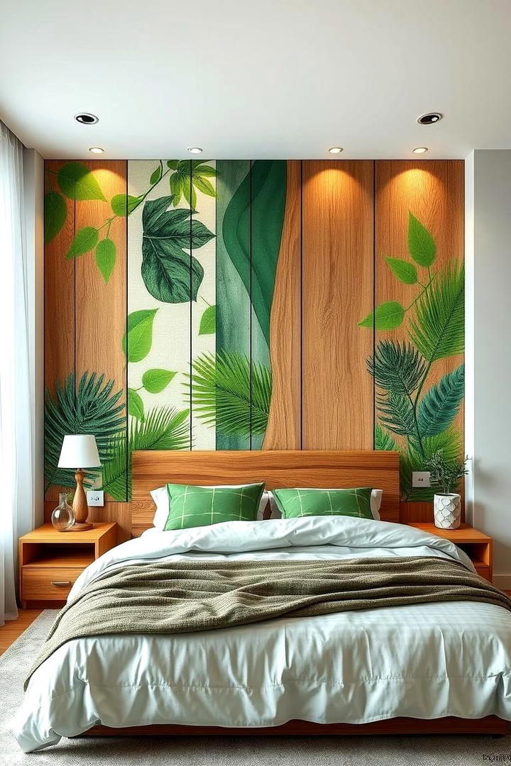 Biophilic Design Panels - 30 Green Panelling Bedroom Ideas