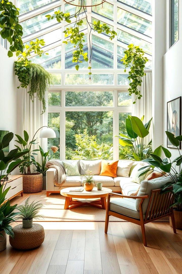 Biophilic Living Space - 30 Awkward Living Room Layout Ideas