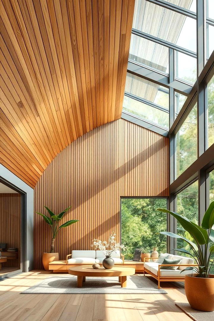 Biophilic Wood Slat Ceiling - 30 Wood Slat Ceiling Ideas