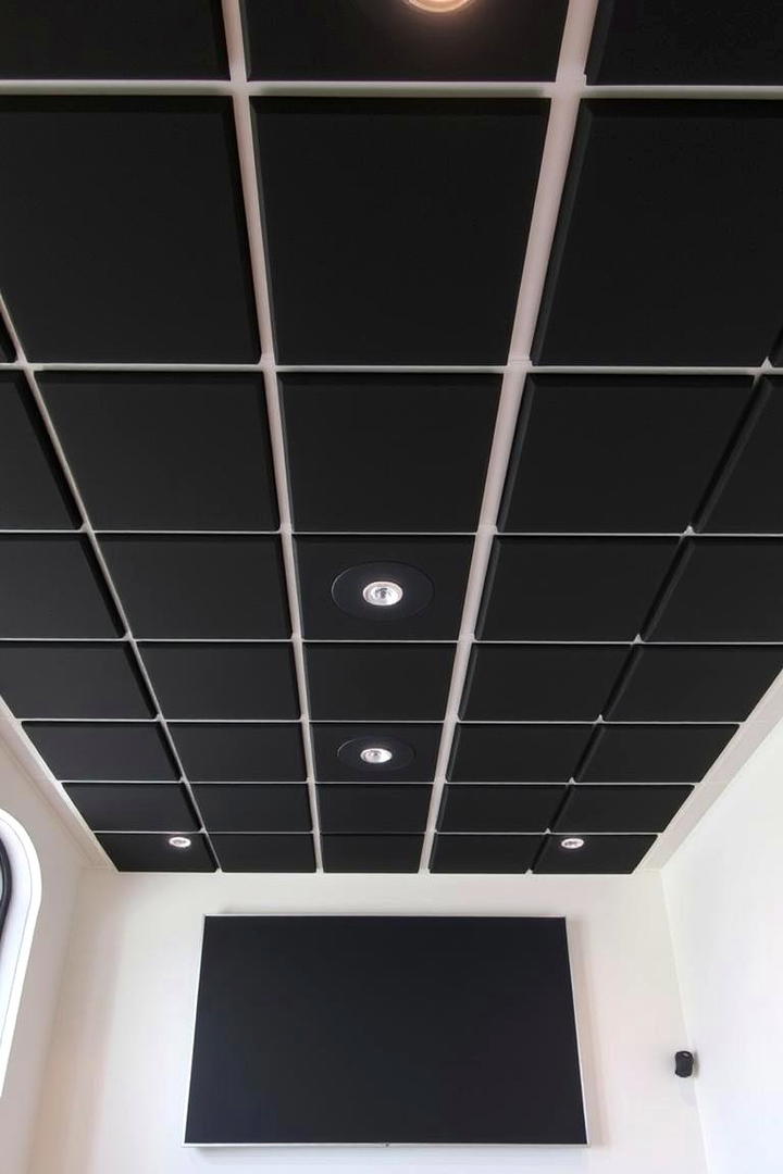 Black Acoustic Ceiling Panels - 30 Black Ceiling Design Ideas