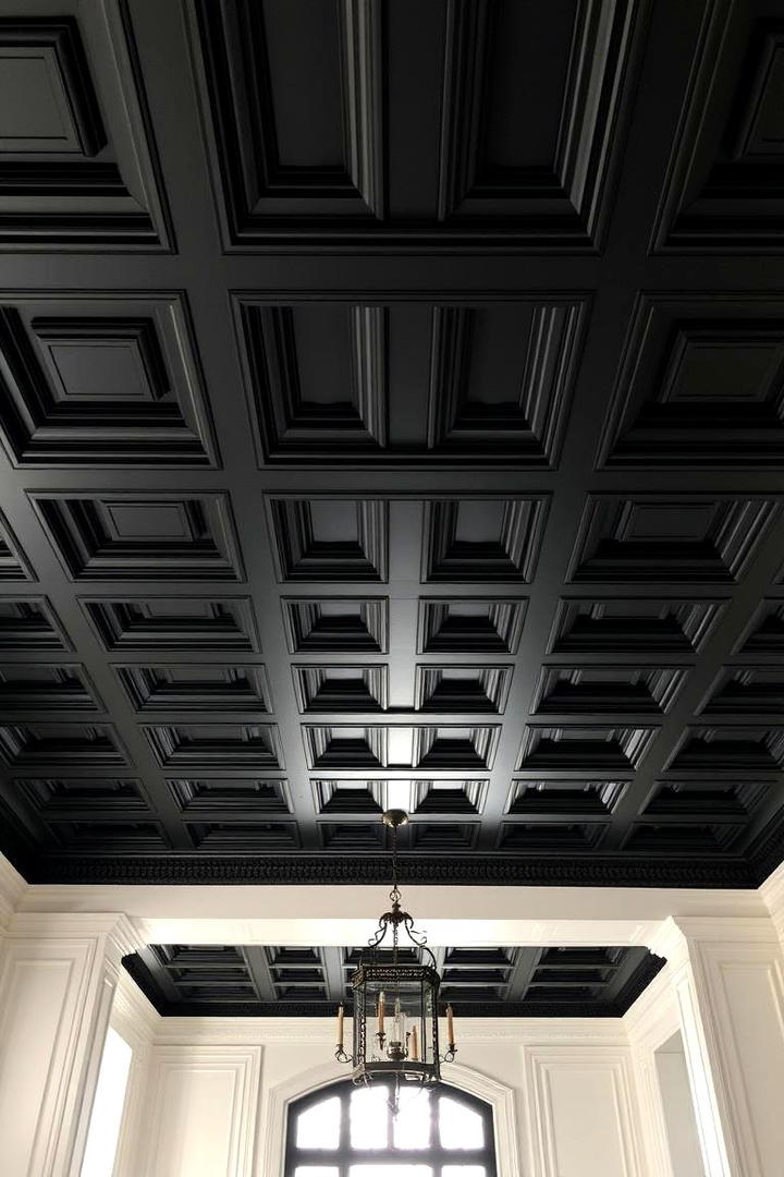 Black Coffered Ceiling Design - 30 Black Ceiling Design Ideas