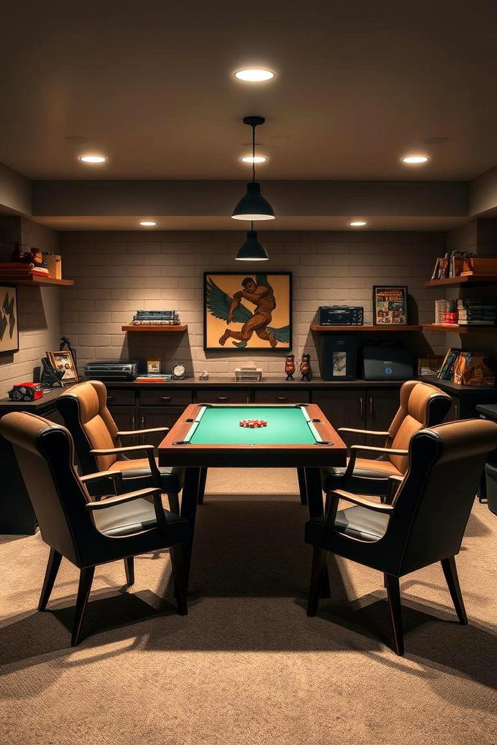 Board Game Haven - 30 Basement Game Room Ideas