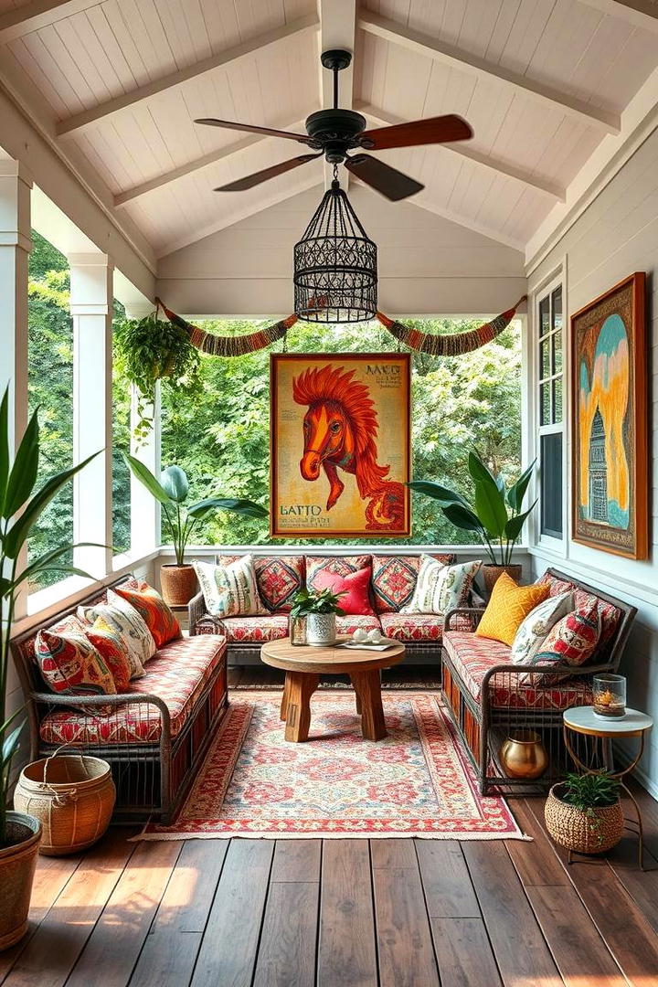 Bohemian Chic Retreat - 30 Enclosed Porch Ideas