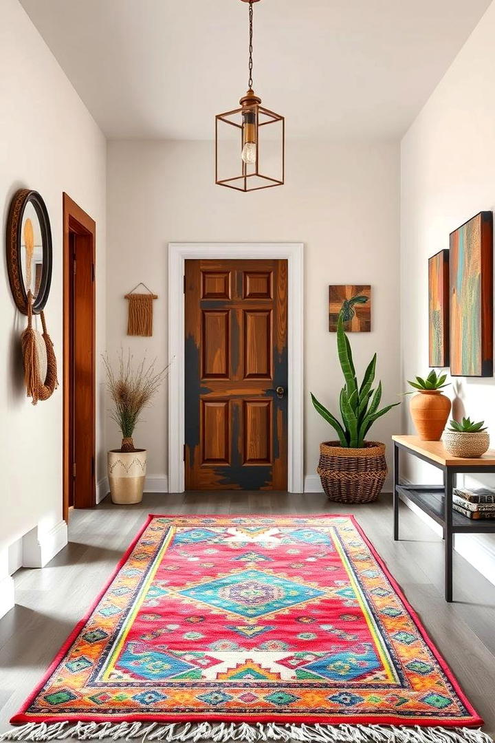 Bohemian Chic Vibe - 30 Entryway Rug Ideas