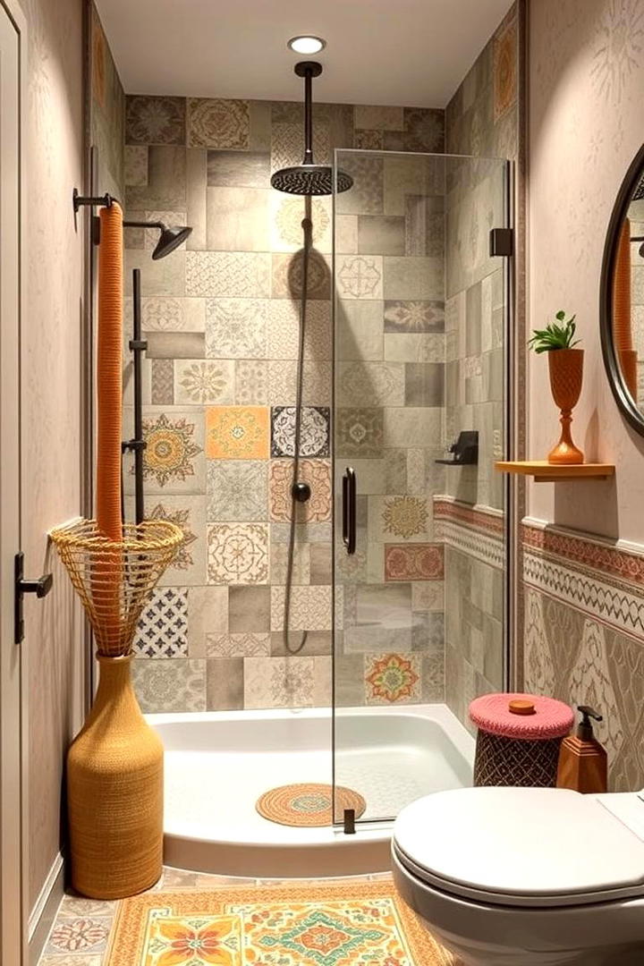 Bohemian Corner Shower Retreat - 30 Corner Shower Ideas