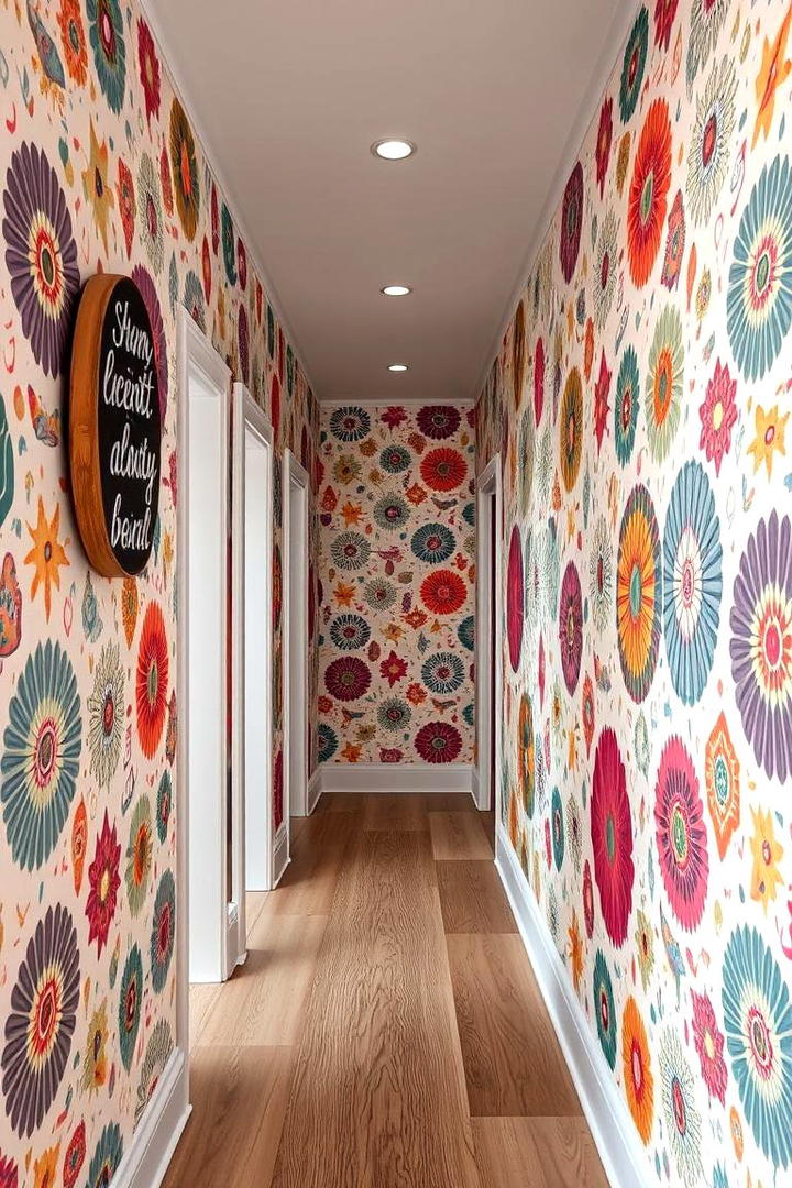 Bohemian Eclectic Mix for an Artistic Passage - 30 Hallway Wallpaper Ideas