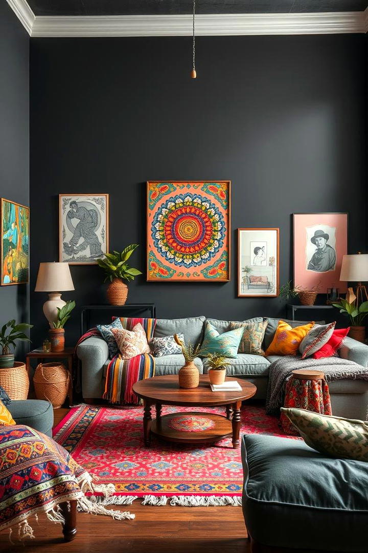 Bohemian Rhapsody - 30 Contrasting Living Rooms With Dark Grey Walls