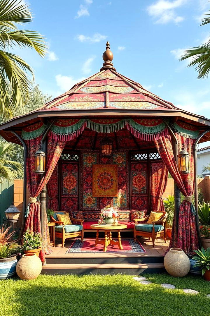 Bohemian Style Hideaway - 30 Backyard Gazebo Ideas