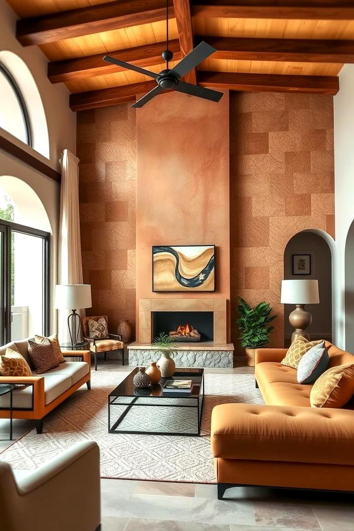 Bold Accent Walls - 30 Mediterranean Living Room Ideas