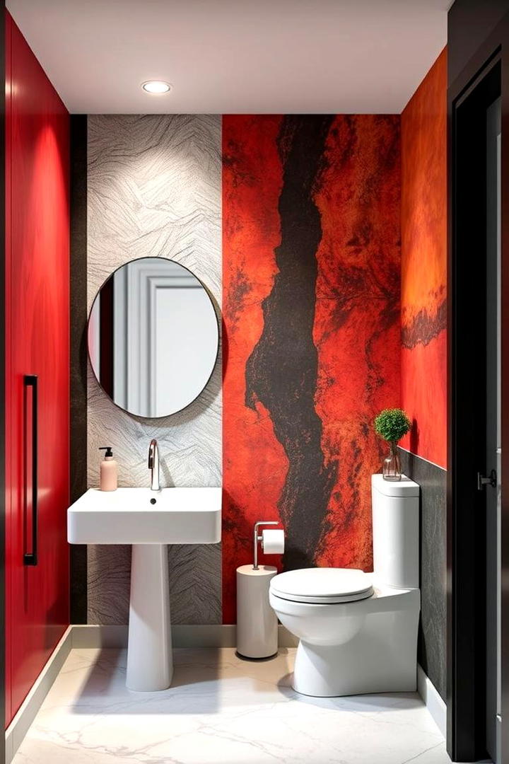 Bold Accent Walls - 30 Small Master Bathroom Ideas