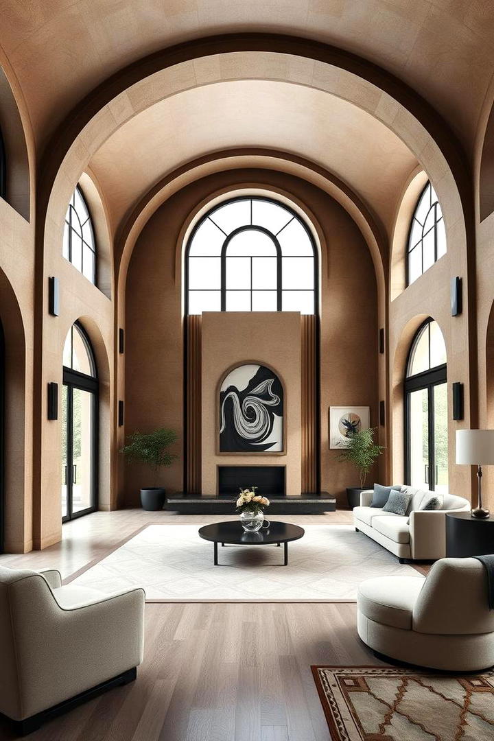 Bold Architectural Elements - 30 Art Deco Living Room Ideas