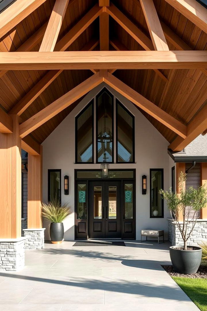 Bold Architectural Features - 30 Barndominium Front Porch Ideas