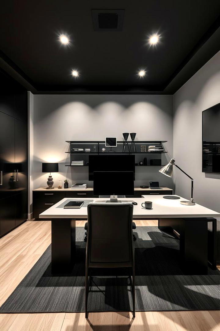 Bold Black Statement - 30 Home Office Paint Colors