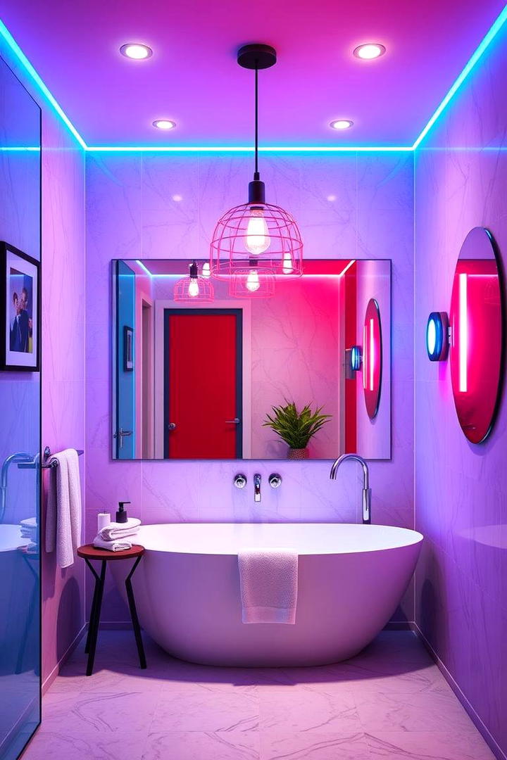 Bold Color Accents - 30 Bathroom Pendant Lighting Ideas