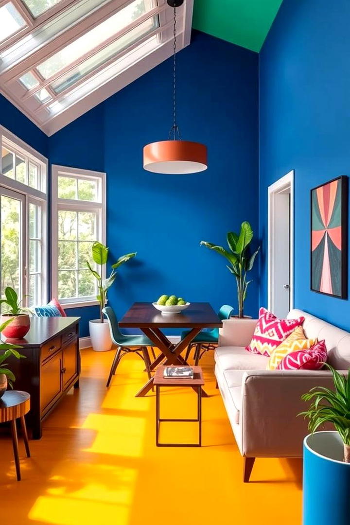 Bold Color Accents Dining - 30 Sunroom Dining Room Ideas