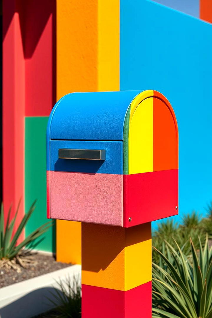 Bold Color Block Mailbox - 30 Mailbox Decor Ideas