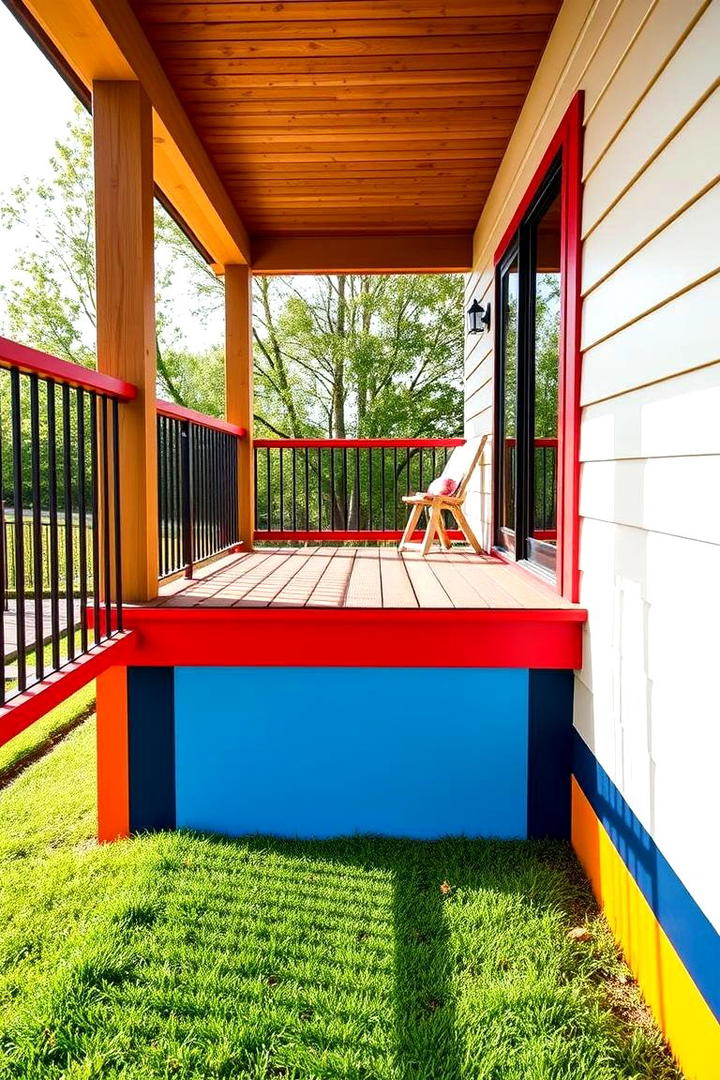 Bold Color Blocking - 30 Deck Skirting Ideas