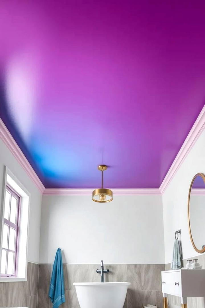 Bold Color Contrasts - 30 Bathroom Ceiling Ideas