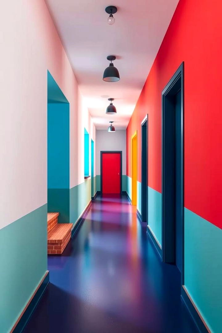 Bold Color Palette - 30 Hallway Decor Ideas