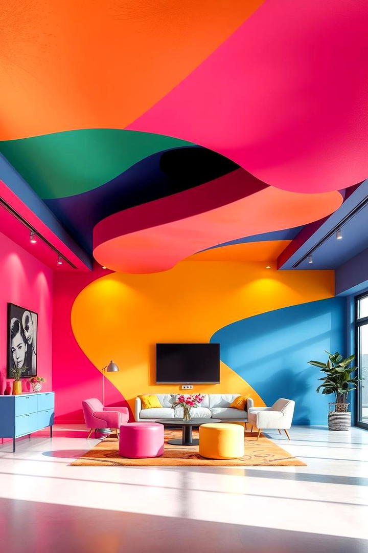 Bold Color Pop - 30 Pop Ceiling Design Ideas