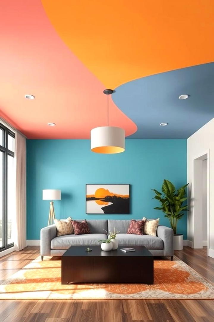 Bold Color Pop Ceiling - 30 Ceiling Paint Ideas