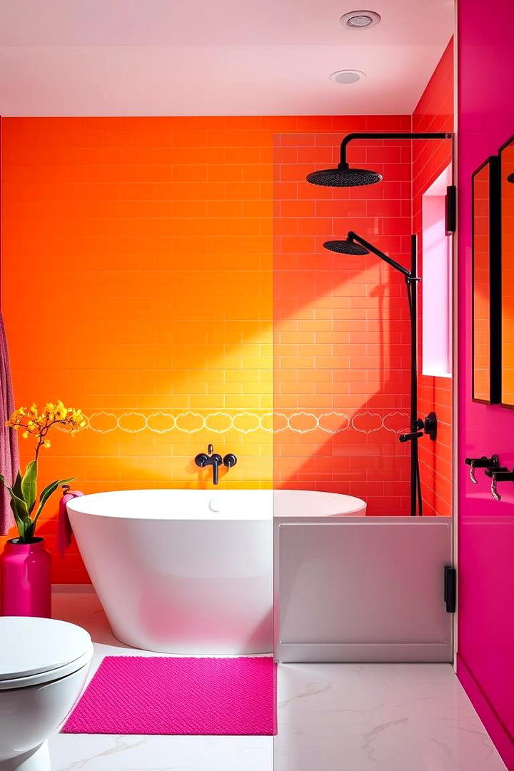 Bold Color Statement - 30 Tub-shower Combo Ideas