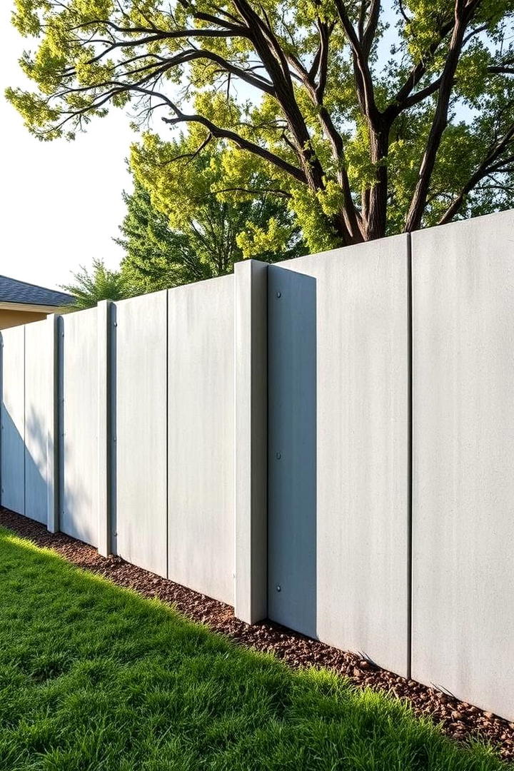 Bold Concrete Privacy Fence - 30 Backyard Fence Ideas