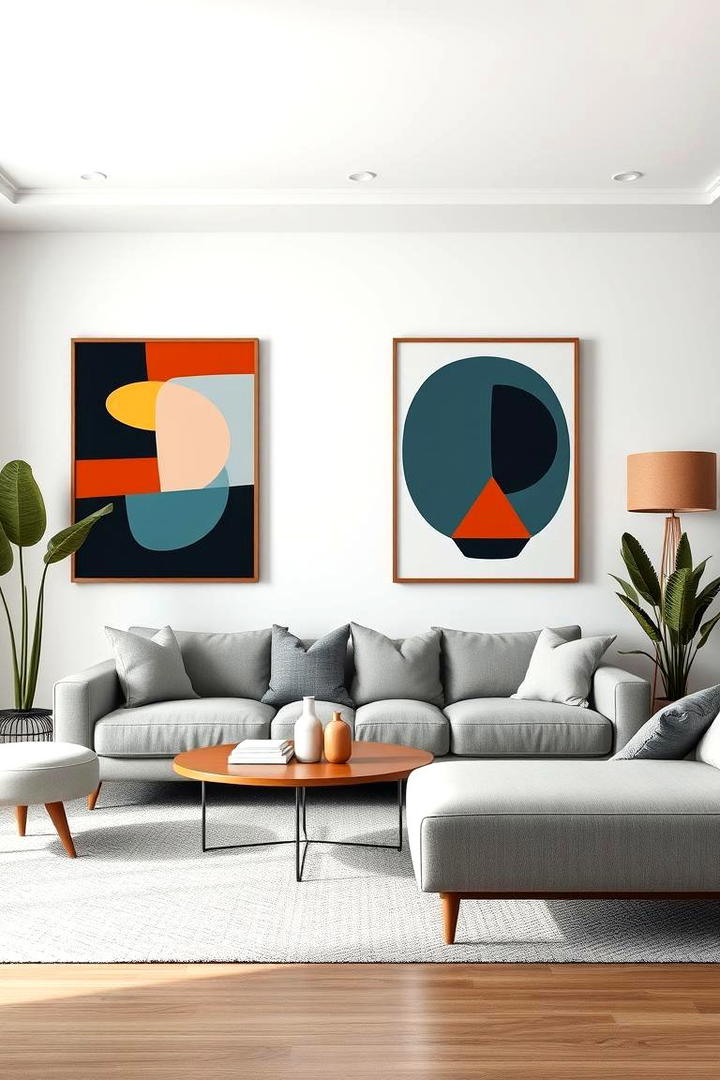 Bold Geometric Artwork - 30 1950s Living Room Ideas