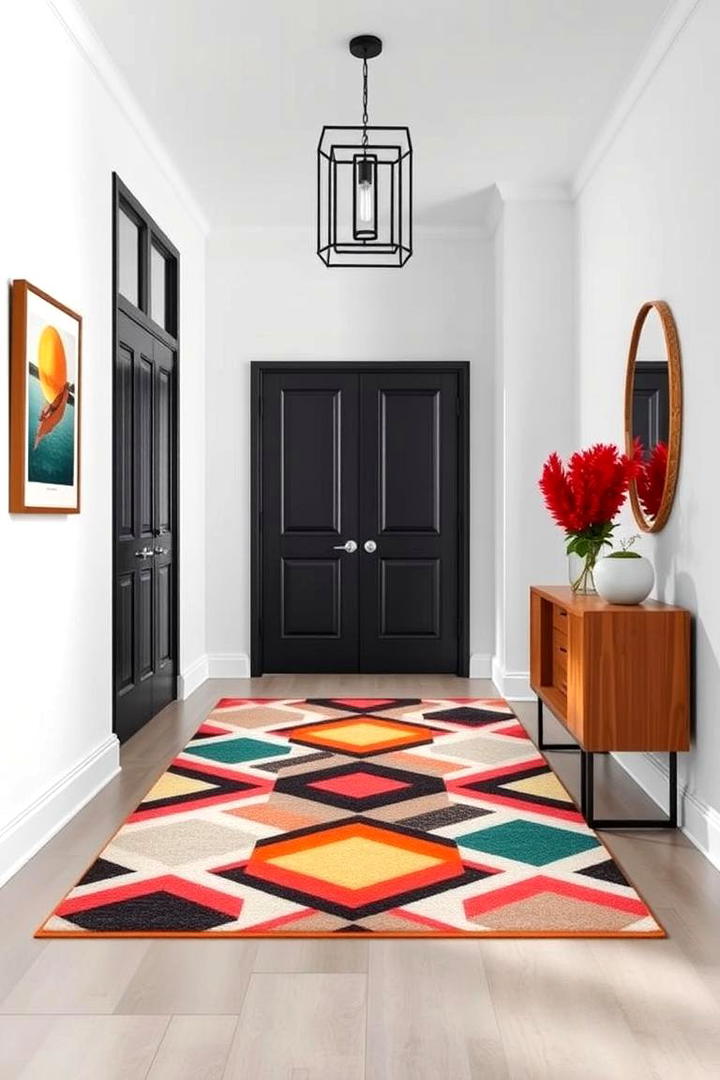 Bold Geometric Flair - 30 Entryway Rug Ideas