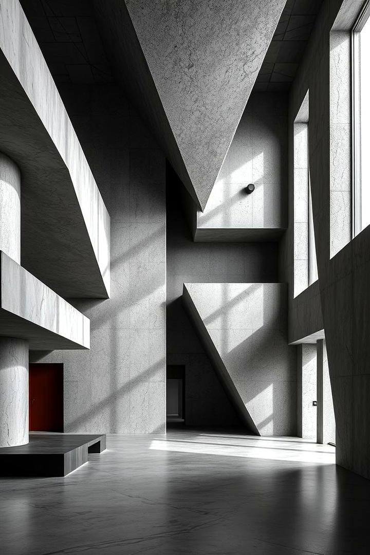 Bold Geometric Forms - 30 Brutalist Interior Design Ideas