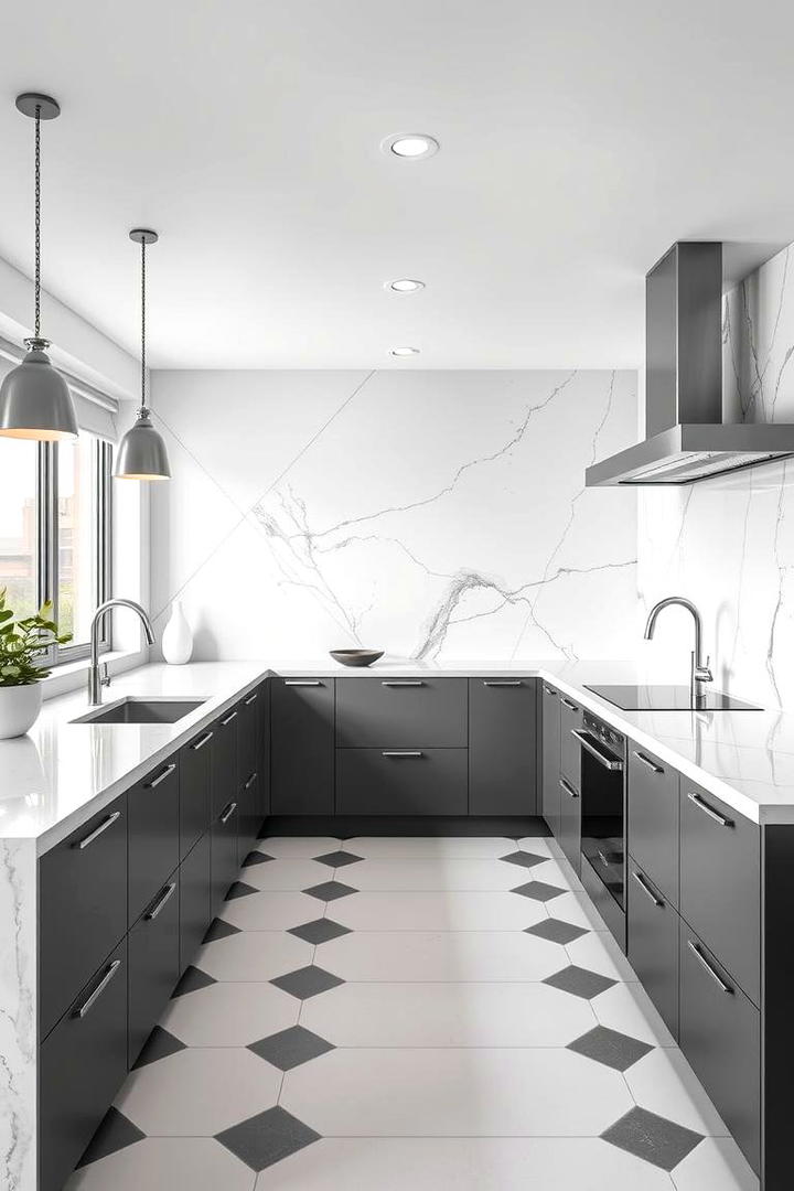 Bold Geometry and Design - 30 Grey and White Kitchen Designs