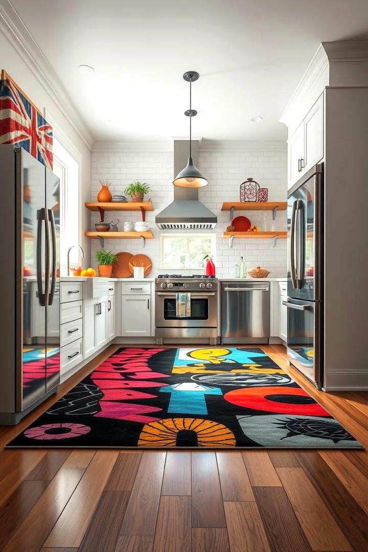 Bold Graphic Rug - 30 Kitchen Rug Ideas