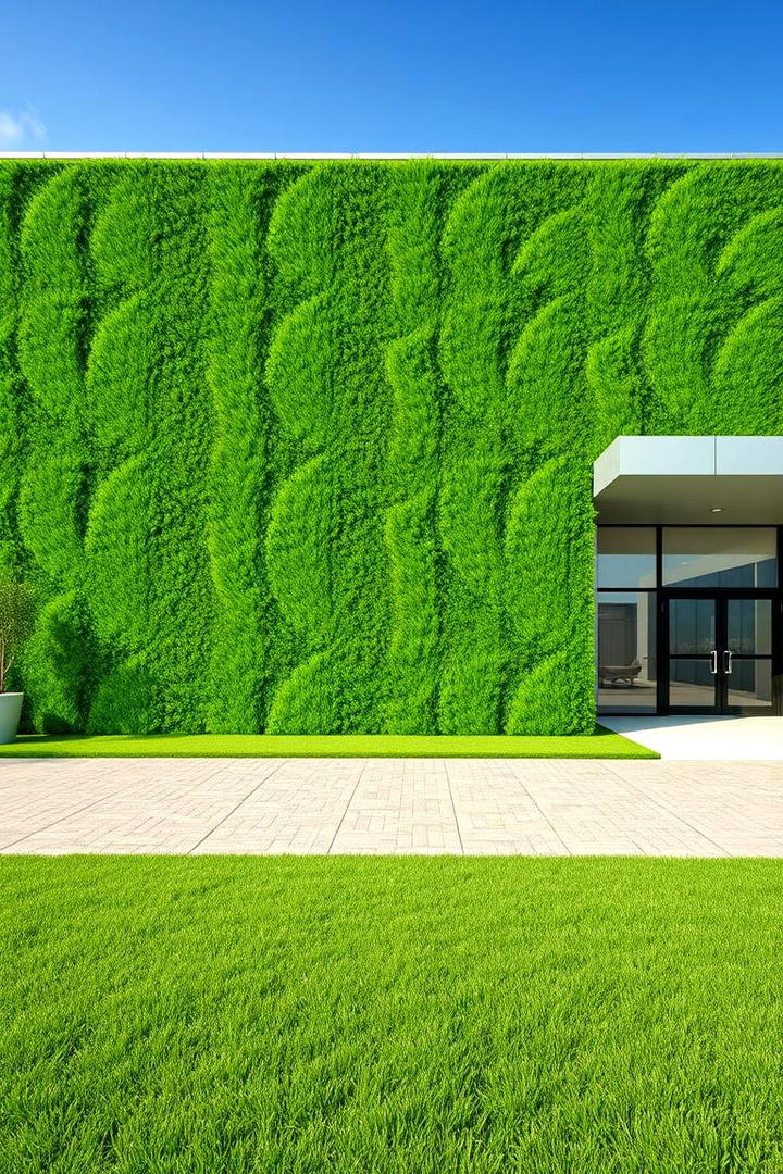 Bold Green Facade - 30 Artificial Grass Wall Design Ideas