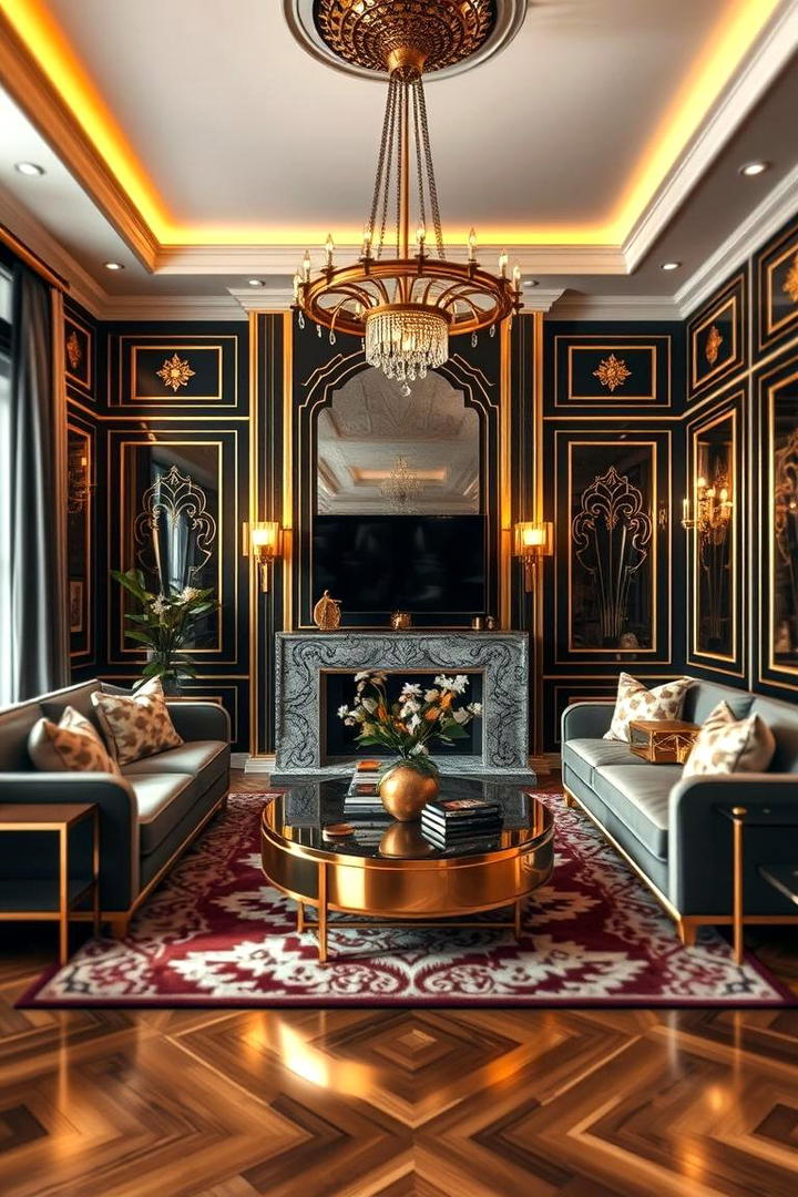 Bold Metallic Accents - 30 Art Deco Interior Design Ideas