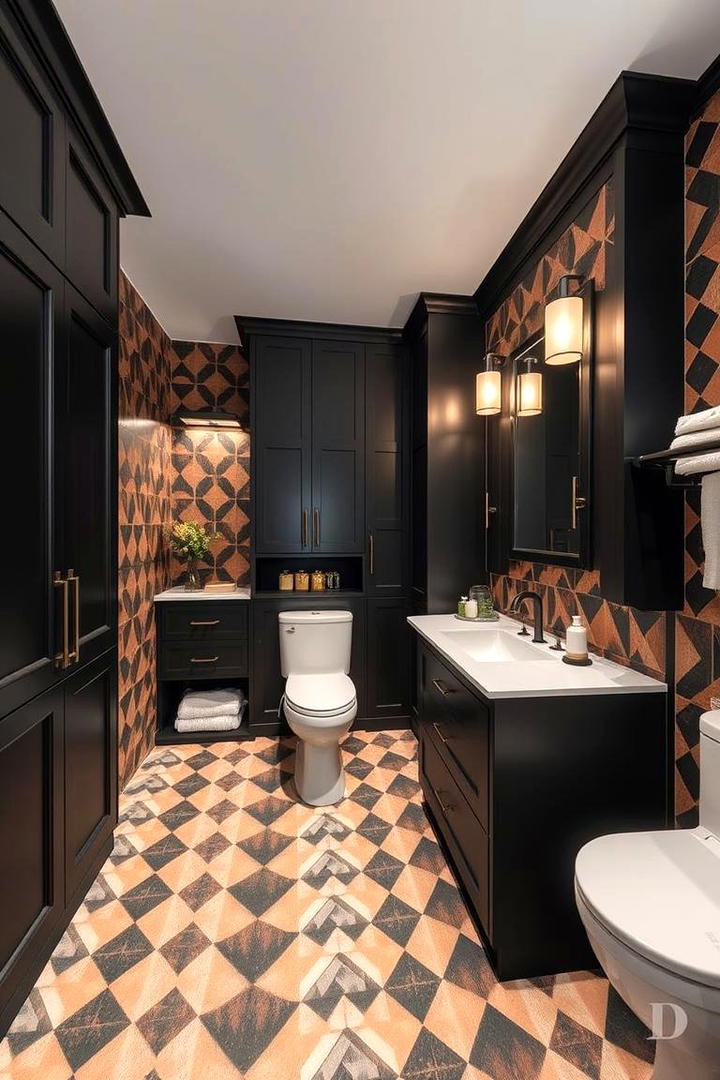 Bold Pattern Play - 30 bathroom with black cabinets ideas