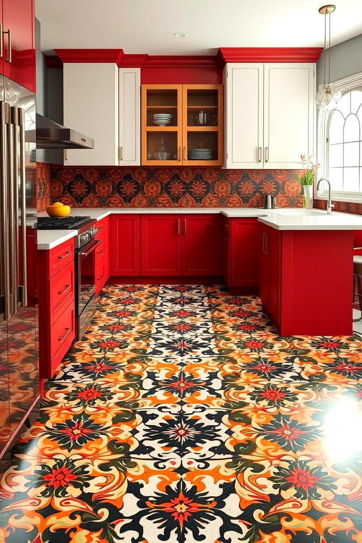 Bold Patterned Floors - 30 Art Deco Kitchen Ideas