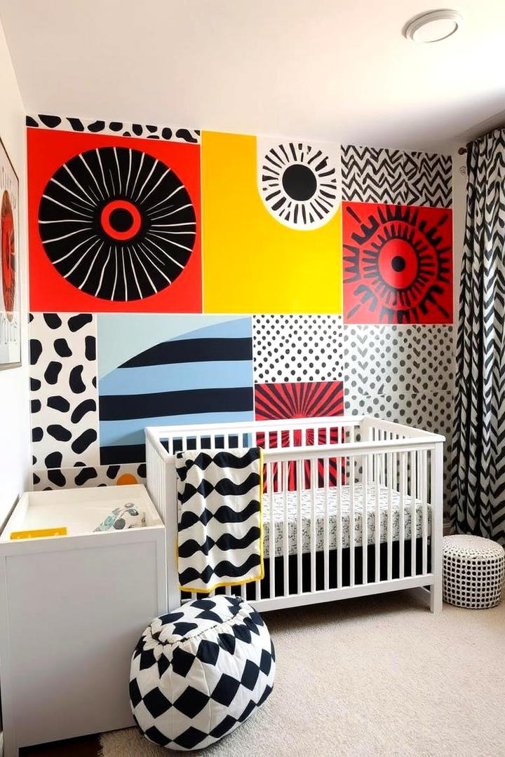 Bold Patterned Statements - 30 Nursery Accent Wall Ideas