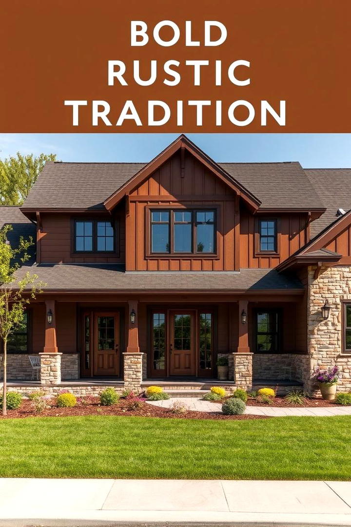 Bold Rustic Tradition - 30 Brown Exterior House Colors