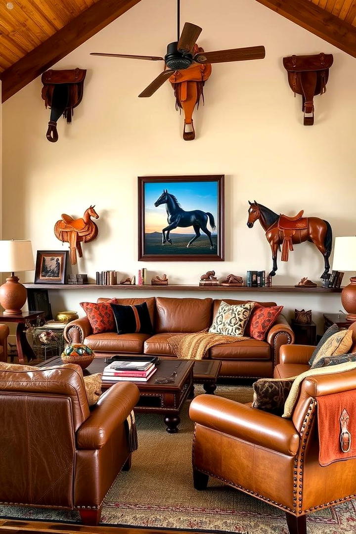 Bold Saddle Decor - 30 Western Living Room Ideas