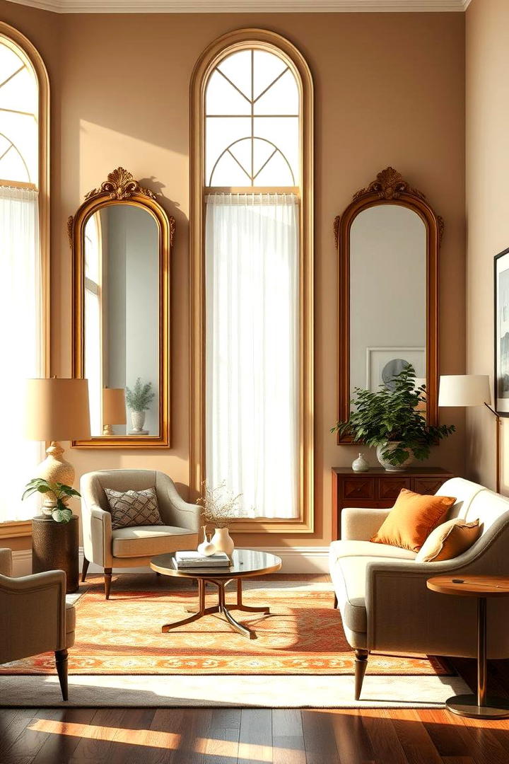 Bold Use of Mirrors - 30 1950s Living Room Ideas