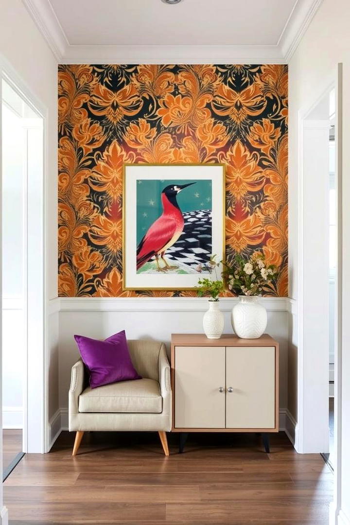 Bold Wallpaper Accent - 30 Entryway Wall Ideas