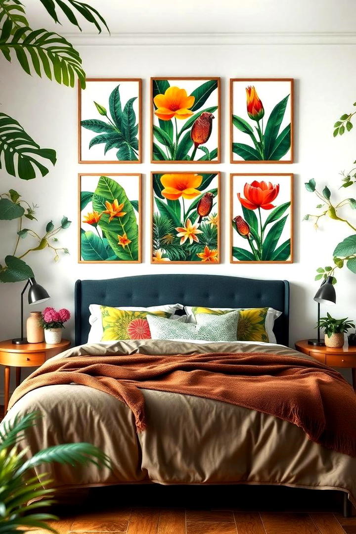 Botanical Wall Art - 30 Jungle-themed Bedroom Ideas