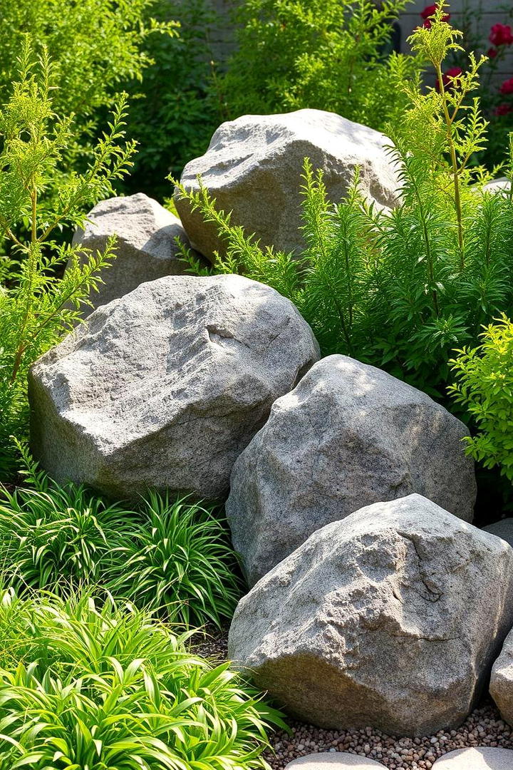 Boulder Garden Accents - 30 Rustic Landscaping Ideas