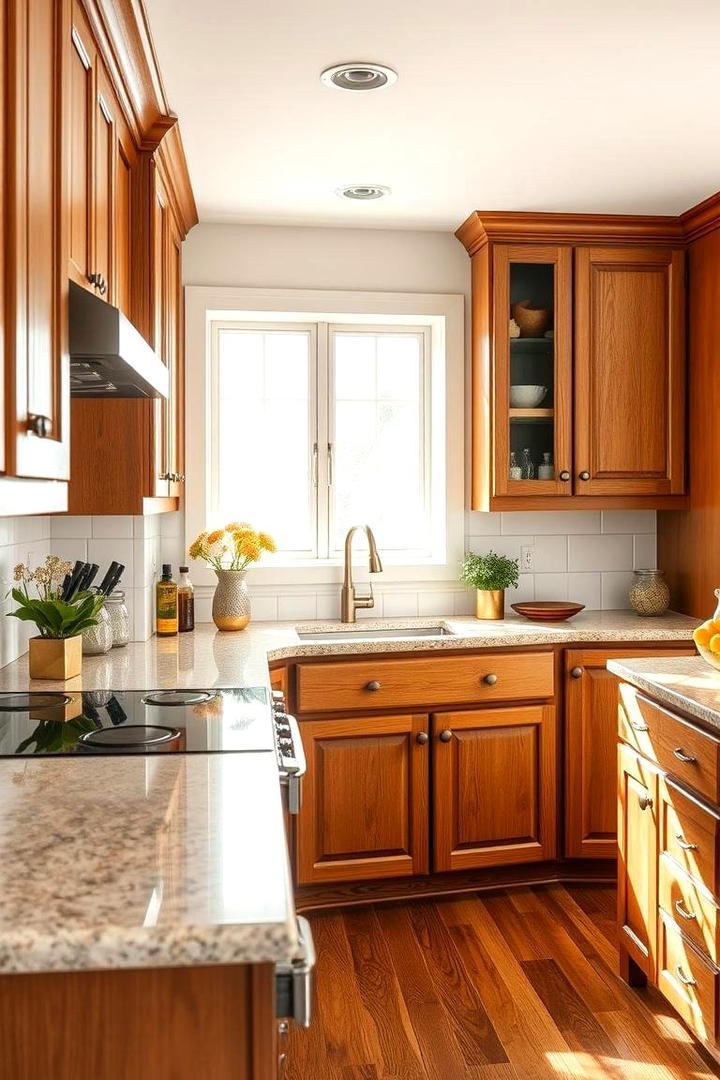 Bright Brass Accents - 30 what color countertops go with oak cabinets