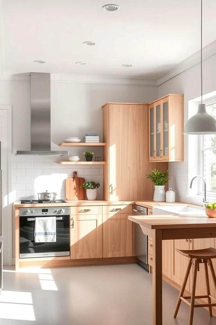 Bright Scandinavian Charm - 30 Kitchens With Light Wood Cabinets