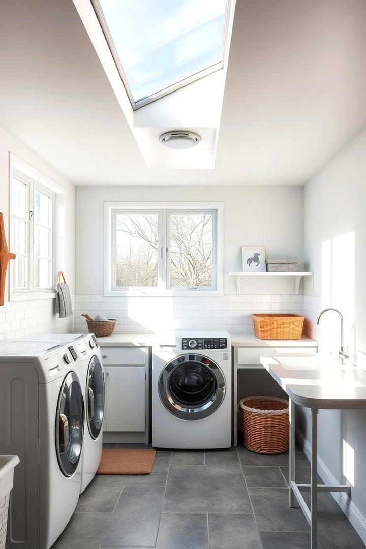 Bright Windows and Skylights - 30 basement laundry room ideas