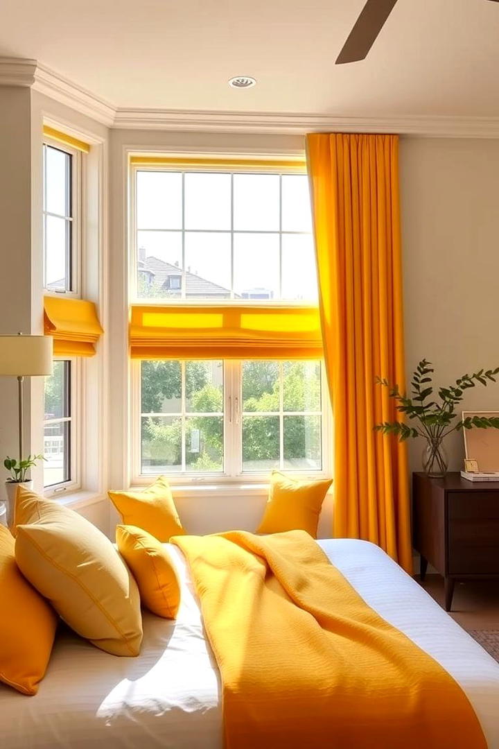 Bright Yellow Windows - 30 Yellow Bedroom Ideas