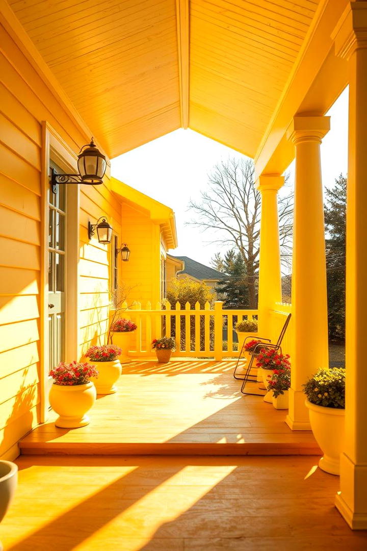 Bright Yellow for a Cheerful Look - 30 Porch Paint Colors