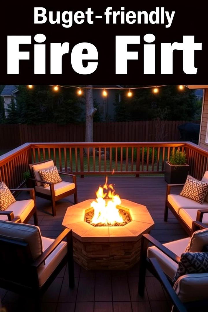 Budget Fire Pit Feature - 30 Backyard Deck Ideas on a Budget