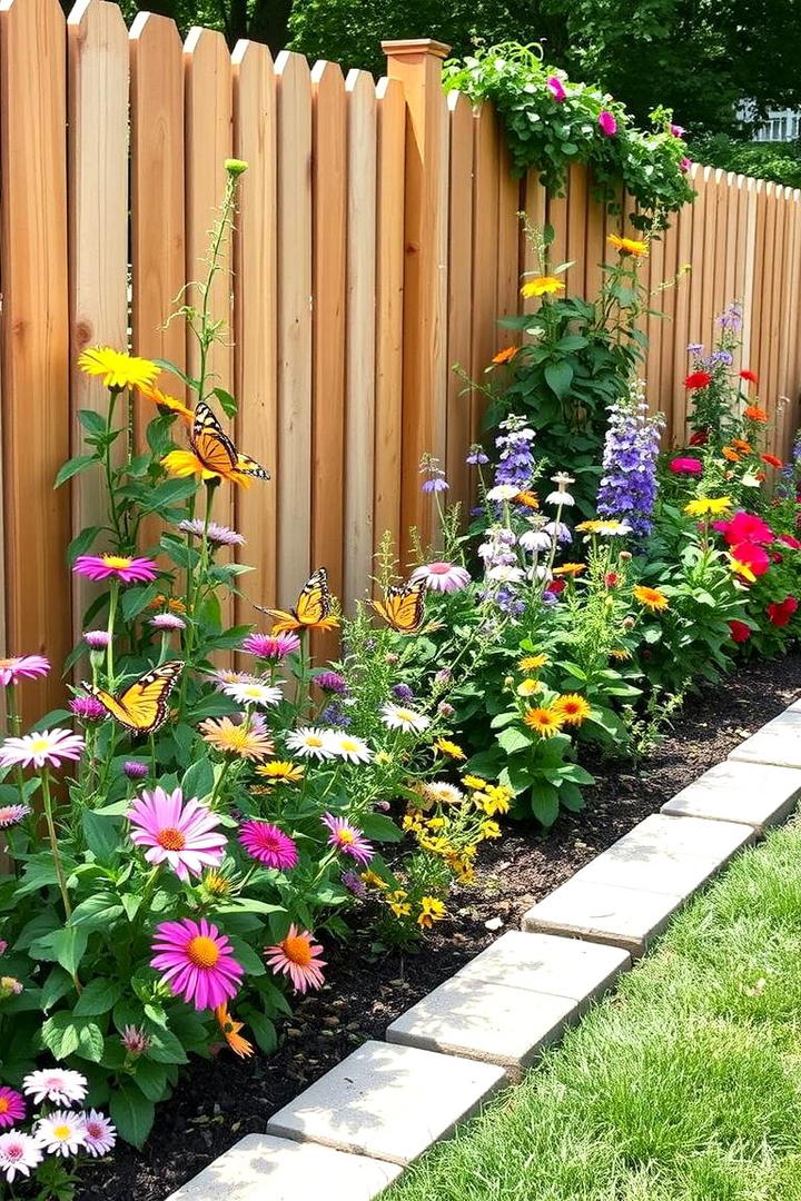 Butterfly Garden Spot - 30 Simple Fence Line Landscaping Ideas